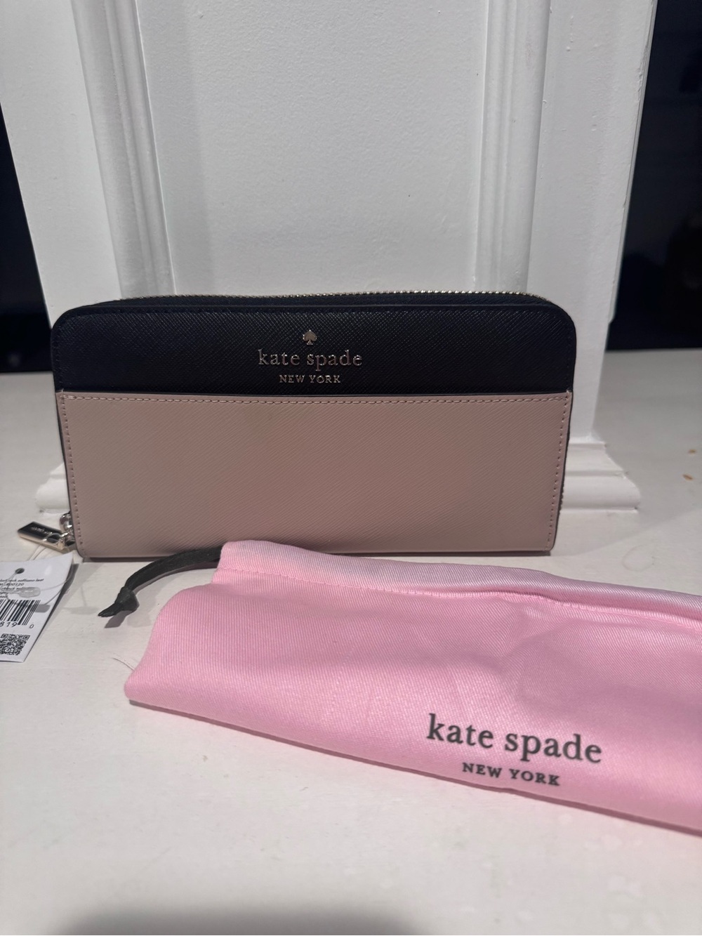 Kate Spade Staci Continental Large Wallet Black and Warm Beige NWT